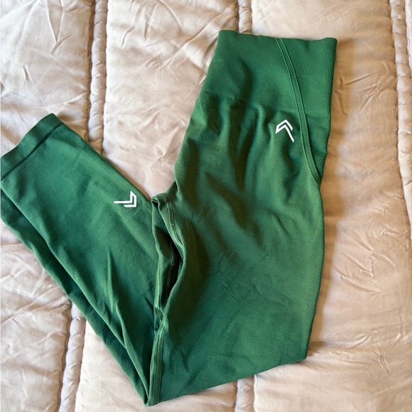Oner Active Pants - Oner Active Green Leggings with Subtle White Logo